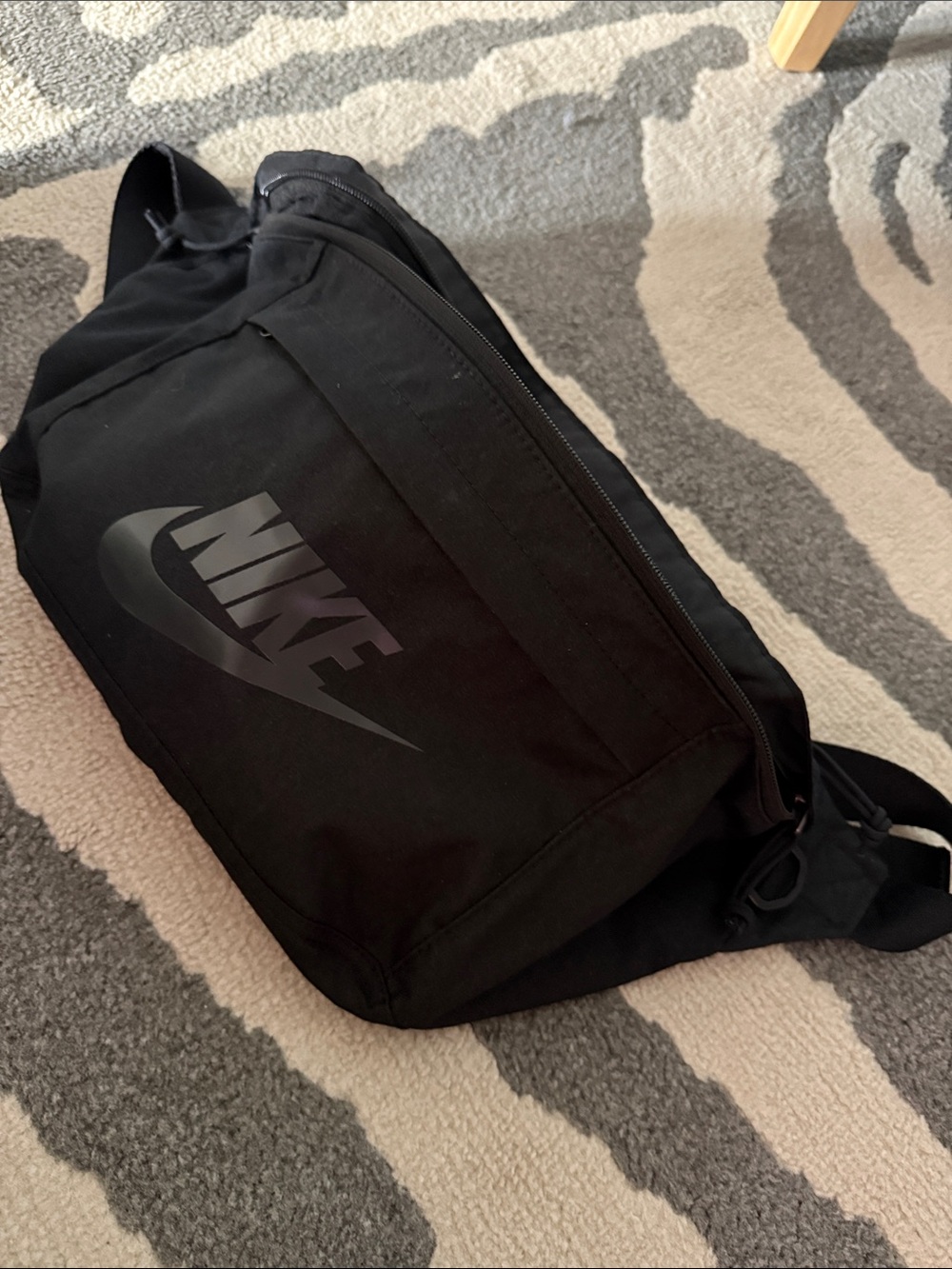 Nike Black Waist Sling Bag with Subtle Logo